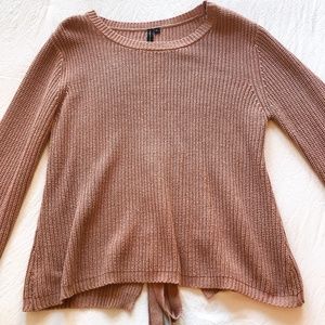 Pink Oversized Sweater Braided Back